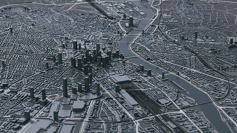 法兰克福主要城市3d地图