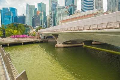 新加坡滨海湾金沙的景色。