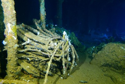 Famous wreck ship Fujikawa maru in Truk lagoon