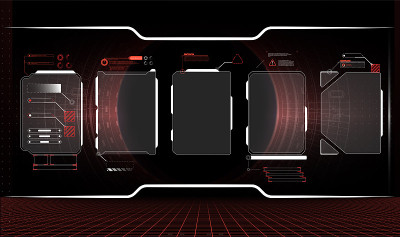 未来矢量HUD界面屏幕设计。数码插图的编号标题。HUD UI GUI未来用户