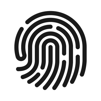 指纹锁。指纹向量插图