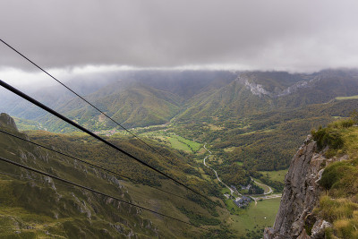Fuente De (Cantabria，西班牙)的索道。