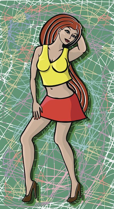 红色头发的美女
