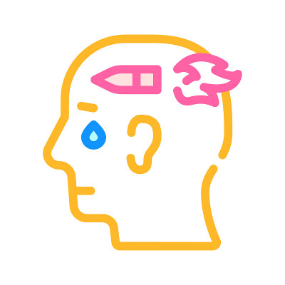 军事心理学彩色图标矢量插图
