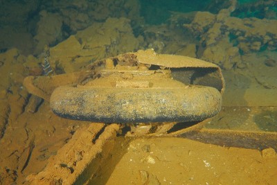 Famous wreck ship Fujikawa maru in Truk lagoon