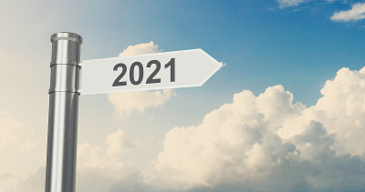 新年快乐。在2021年开始。三维演示