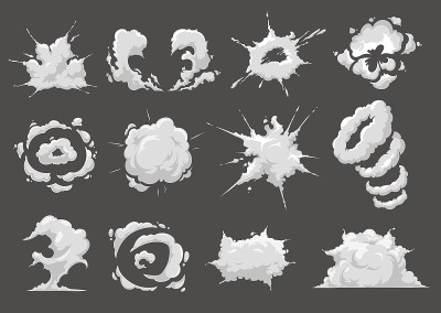 爆炸爆炸，爆炸云卡通矢量图标