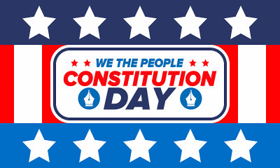 美国宪法日。节日，每年9月17日庆祝。国籍的一天。美国的一天。我们的人。爱国的美国元素。海报，卡片，
