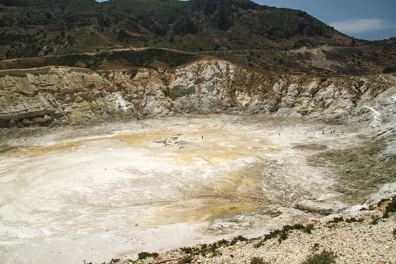 塞浦路斯火山口。尼斯罗斯岛上的火山