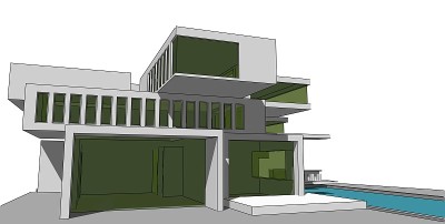 3D插图建筑建筑。