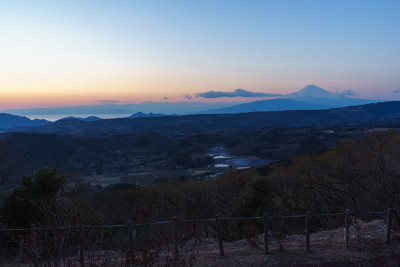 黄昏的富士山