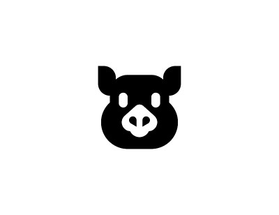 猪头矢量图标。孤立的猪脸表情符号