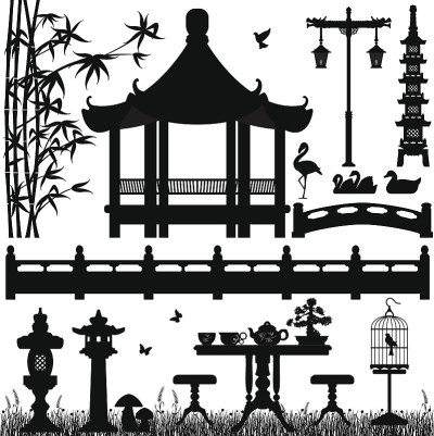 亚洲花园场景