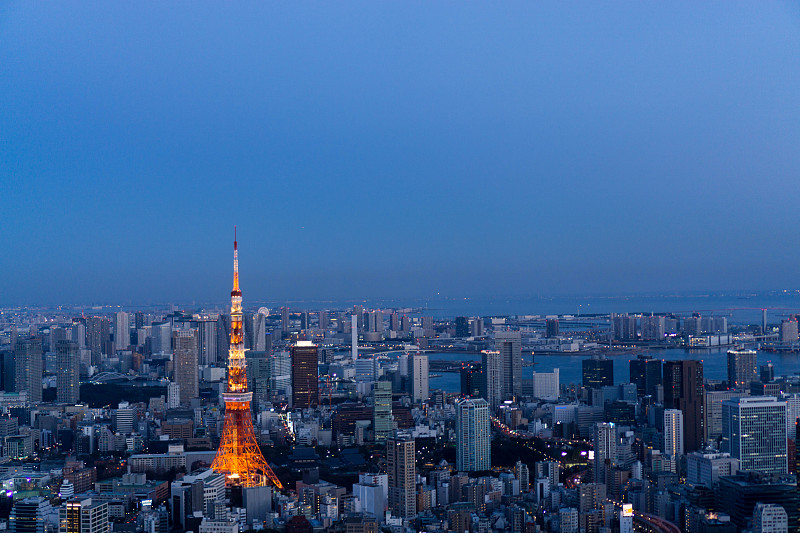 东京夜景和东京塔