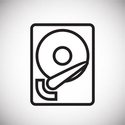 数据存储设备图标白色背景的图形和网页设计，现代简单的矢量符号。网络的概念。时髦的符号为网站设计网页按