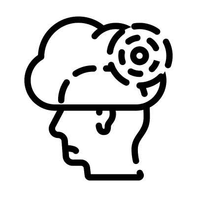雾和人线图标矢量插图错位