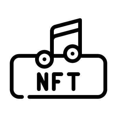 非ft和音乐线图标矢量插图