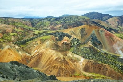 Landmannalaugar的五彩山，