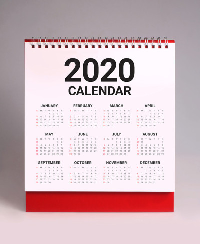 简易台历2020