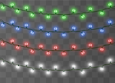 Christmas lights isolated