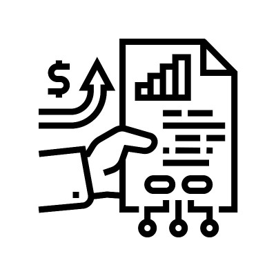 投资数字金融业务线图标矢量图