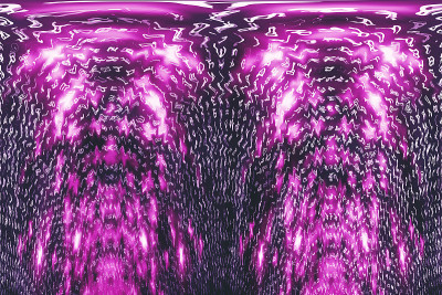 粉色矩阵数字背景。扭曲的网络空间的概念。人物倒了。来自符号流的矩阵。虚拟现实设计。复杂的算法数据黑客