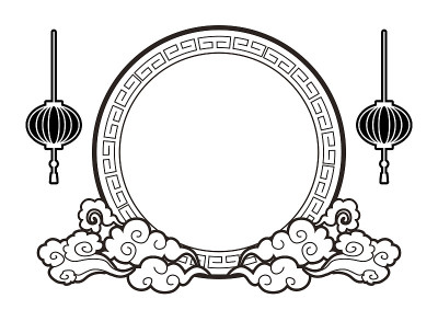 亚洲风格相框装饰相框装饰线条