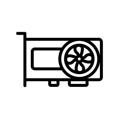 最快的图形卡图标矢量大纲插图