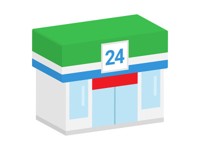 便利店3D图标。