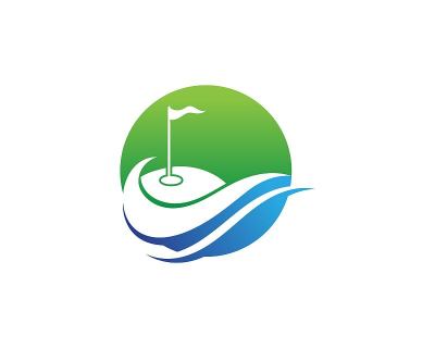 高尔夫俱乐部图标符号元素和标志向量图像