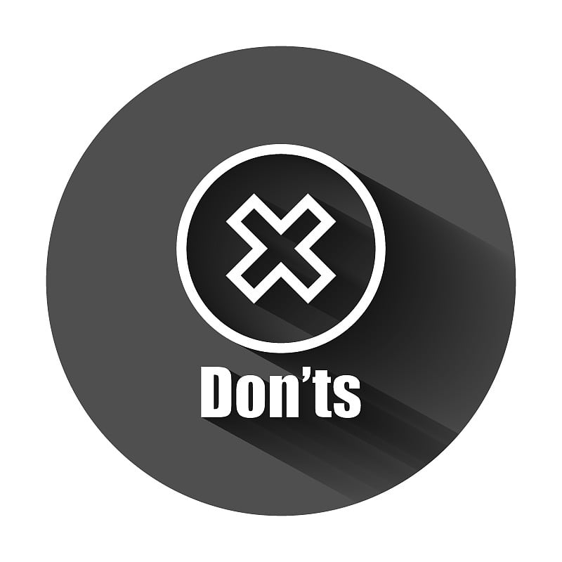 Don'ts sign icon in flat style. Unlike vector illu