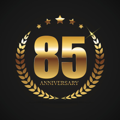 模板符号85周年矢量插图