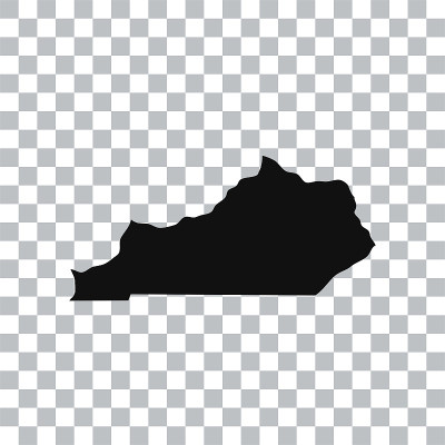 肯塔基地图孤立的透明背景。黑色地图为您的设计。矢量插图，易于编辑。