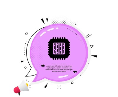 Cpu处理器图标。计算机组件的信号。向量