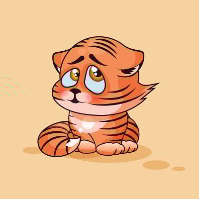 老虎幼崽困惑