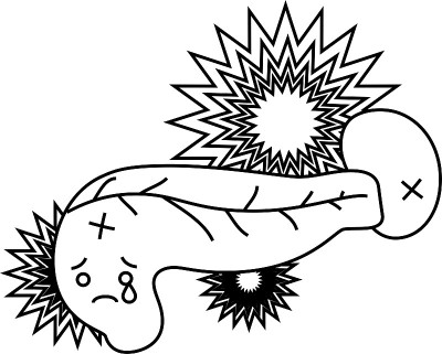 插图一个可爱的胰腺和脾脏轮廓
