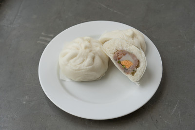 中式点心，清蒸猪肉包——中式美食。