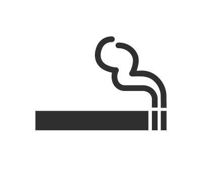No smoking and smoking area icon sign. Cigar, toba