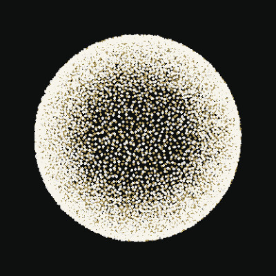 金色粒状点纹圆形。复古半色调点画背景。