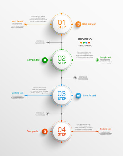 Vector  infographic template with 4 steps for busi