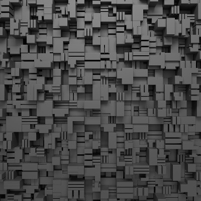 3d抽象黑色几何背景与小碎片