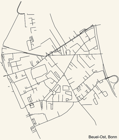 德国波恩Beuel-Ost街道道路图