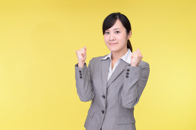商业女性享受成功
