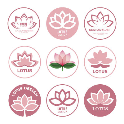莲花开花的图标和标志。