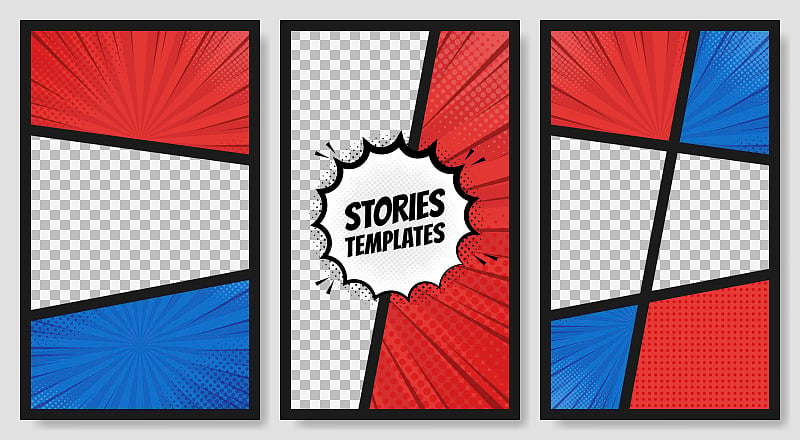 Comic speech bubbles. Comic Book page elements. Co