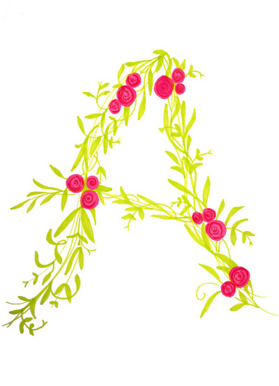 字母“A”的装饰插图