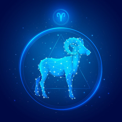 白羊座的星座图标。