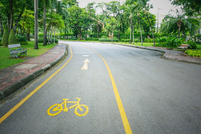 自行车道。