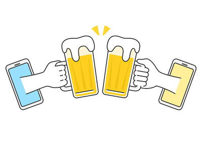 在线喝酒聚会。