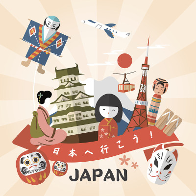 可爱的日本旅游海报